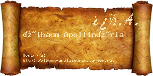 Ölbaum Apollinária névjegykártya